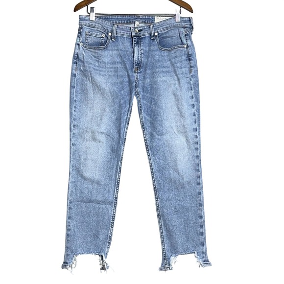 rag & bone Denim - rag & bone Dre Low-Rise Slim Boyfriend Jeans Womens Size 28 Raw Step Hem Blue